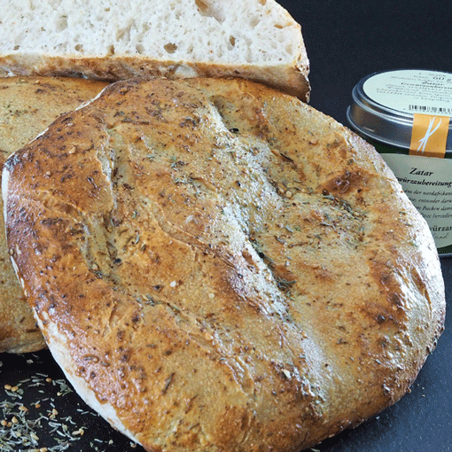 Fladenbrot mit Zatar und Vorteig