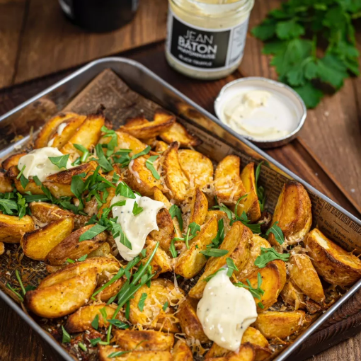 Parmesan-Pommes mit Trüffel-Mayonnaise