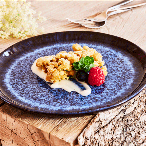 Hollerblüten-Kücherl mit Joghurt-Dip aus Sojajoghurt