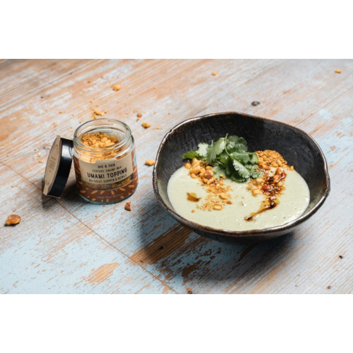 Süßkartoffel-Orangen-Suppe mit Ingwer und Kokos