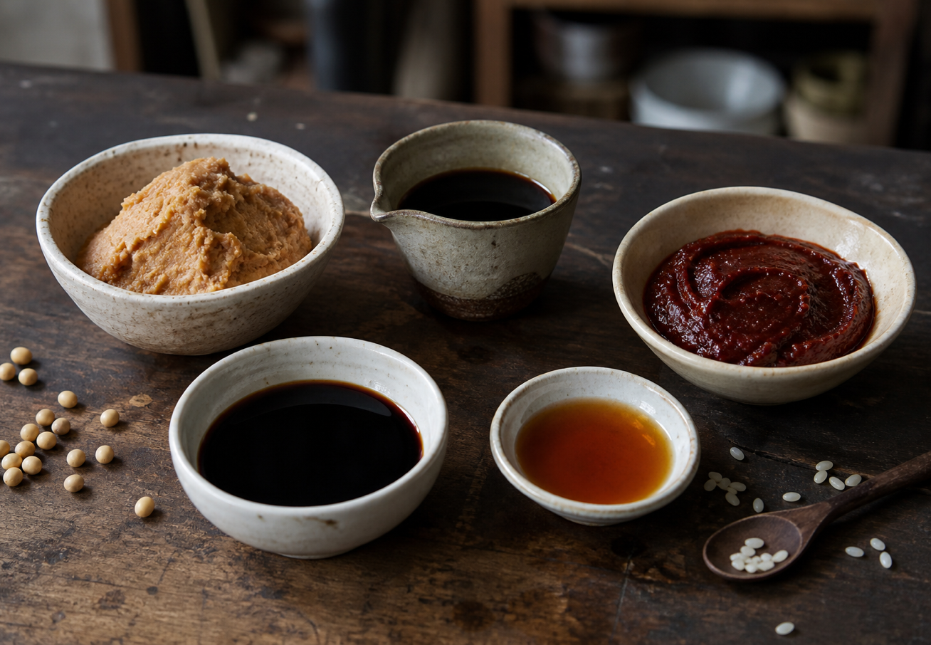 Fermentierte Würze: Miso, Shoyu, Gochujang und Garum