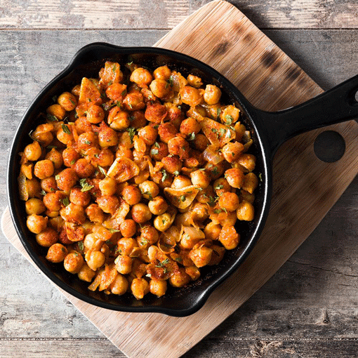 Veganes Kichererbsen-Curry mit Karotten und Basmati-Reis
