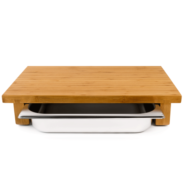 cleenbo - Schneidebrett Bambus classic GN mit Edelstahlwanne