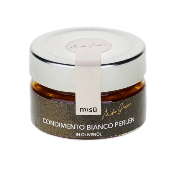 misü by Mike Süsser - Condimento Bianco Perlen in Olivenöl - Gourmetperlen - 50g